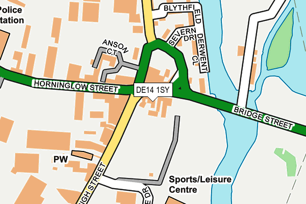 DE14 1SY map - OS OpenMap – Local (Ordnance Survey)
