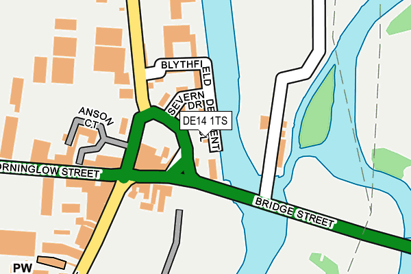 DE14 1TS map - OS OpenMap – Local (Ordnance Survey)