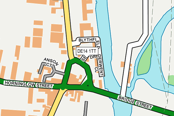 DE14 1TT map - OS OpenMap – Local (Ordnance Survey)