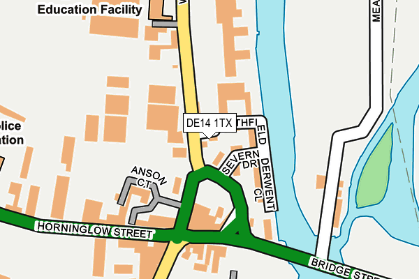 DE14 1TX map - OS OpenMap – Local (Ordnance Survey)
