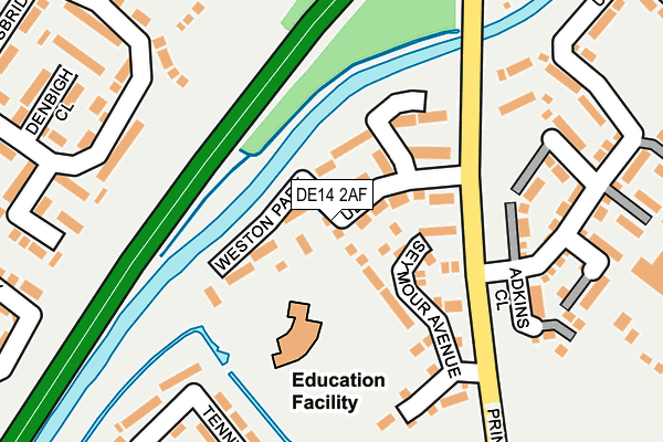 DE14 2AF map - OS OpenMap – Local (Ordnance Survey)