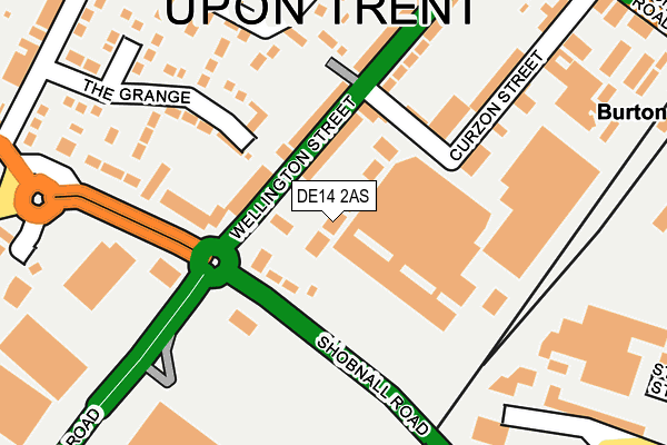 DE14 2AS map - OS OpenMap – Local (Ordnance Survey)