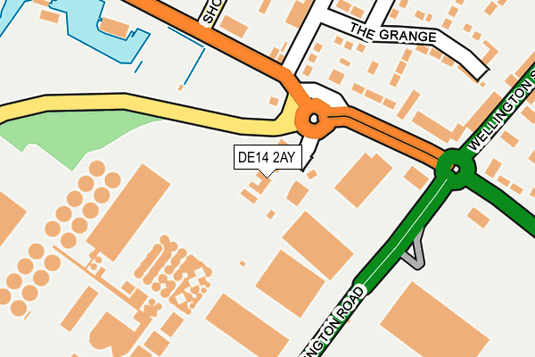 DE14 2AY map - OS OpenMap – Local (Ordnance Survey)