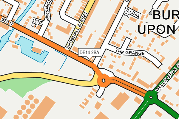 DE14 2BA map - OS OpenMap – Local (Ordnance Survey)