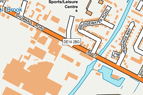 DE14 2BG map - OS OpenMap – Local (Ordnance Survey)