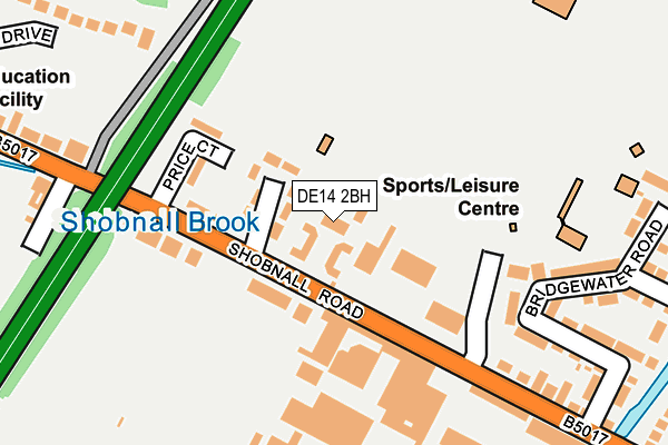 DE14 2BH map - OS OpenMap – Local (Ordnance Survey)