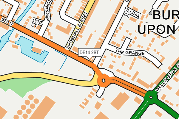 DE14 2BT map - OS OpenMap – Local (Ordnance Survey)
