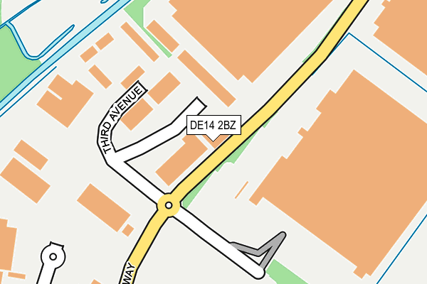 DE14 2BZ map - OS OpenMap – Local (Ordnance Survey)
