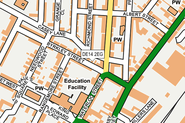 DE14 2EG map - OS OpenMap – Local (Ordnance Survey)
