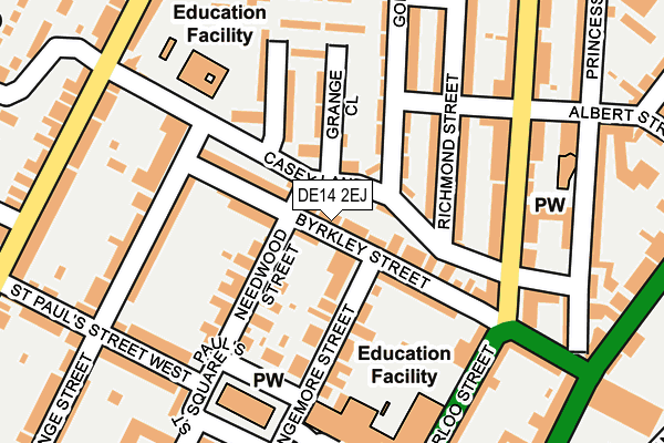 DE14 2EJ map - OS OpenMap – Local (Ordnance Survey)
