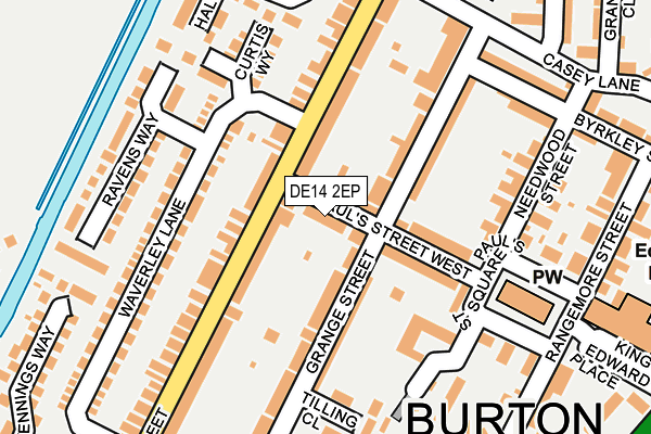 DE14 2EP map - OS OpenMap – Local (Ordnance Survey)