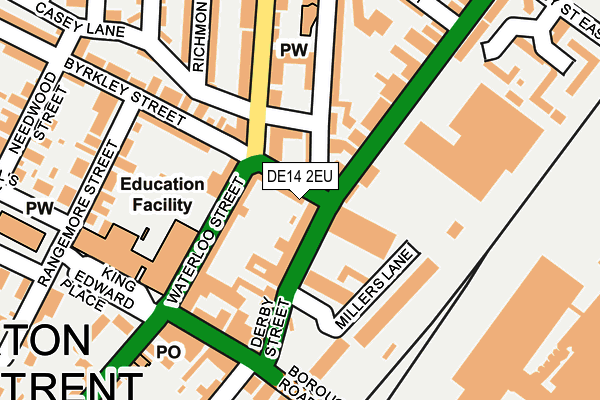 DE14 2EU map - OS OpenMap – Local (Ordnance Survey)
