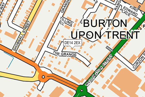 DE14 2EX map - OS OpenMap – Local (Ordnance Survey)