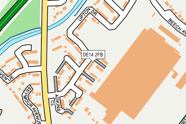 DE14 2FB map - OS OpenMap – Local (Ordnance Survey)