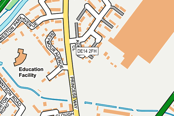 DE14 2FH map - OS OpenMap – Local (Ordnance Survey)