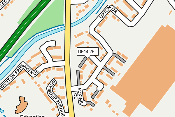 DE14 2FL map - OS OpenMap – Local (Ordnance Survey)