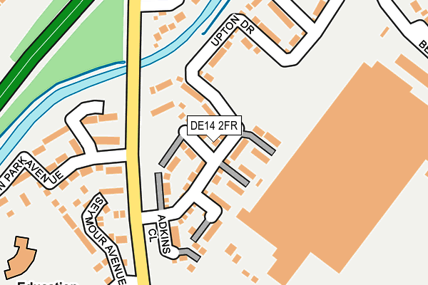 DE14 2FR map - OS OpenMap – Local (Ordnance Survey)