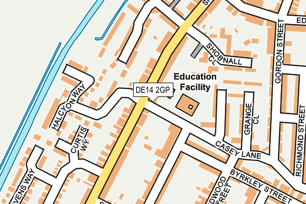 DE14 2GP map - OS OpenMap – Local (Ordnance Survey)