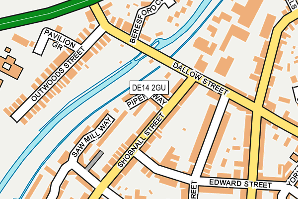 DE14 2GU map - OS OpenMap – Local (Ordnance Survey)
