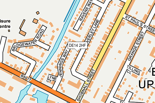 DE14 2HF map - OS OpenMap – Local (Ordnance Survey)