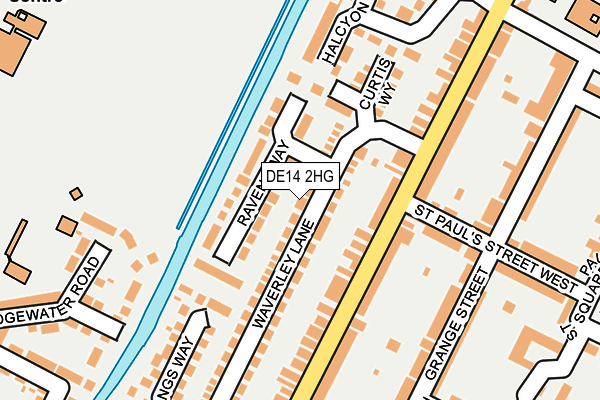DE14 2HG map - OS OpenMap – Local (Ordnance Survey)