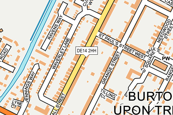 DE14 2HH map - OS OpenMap – Local (Ordnance Survey)