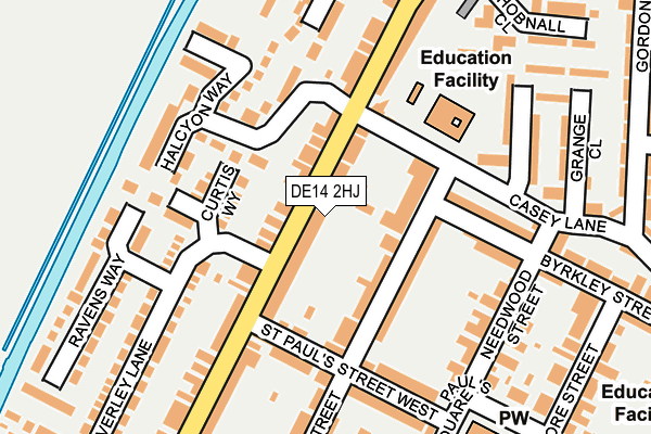 DE14 2HJ map - OS OpenMap – Local (Ordnance Survey)