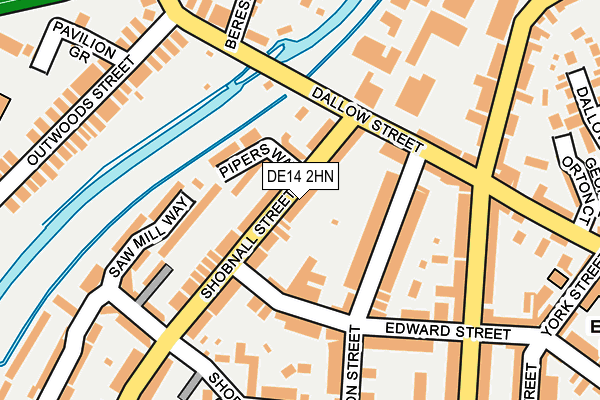 DE14 2HN map - OS OpenMap – Local (Ordnance Survey)