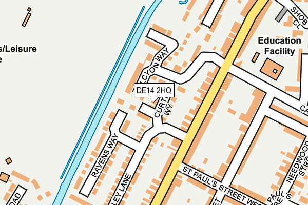 DE14 2HQ map - OS OpenMap – Local (Ordnance Survey)