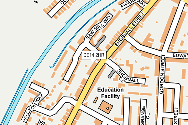 DE14 2HR map - OS OpenMap – Local (Ordnance Survey)