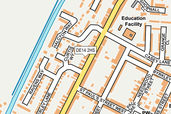 DE14 2HS map - OS OpenMap – Local (Ordnance Survey)