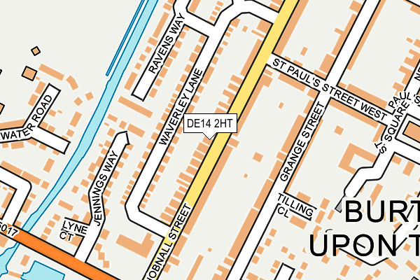 DE14 2HT map - OS OpenMap – Local (Ordnance Survey)