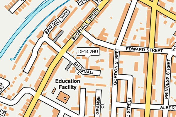 DE14 2HU map - OS OpenMap – Local (Ordnance Survey)