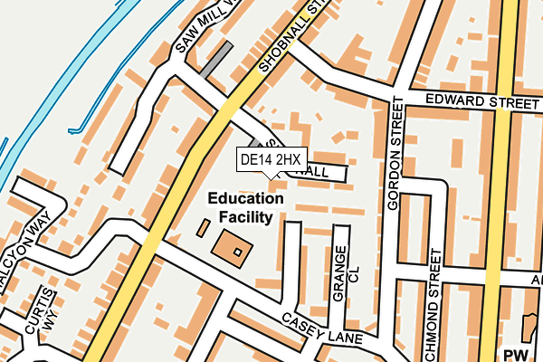 DE14 2HX map - OS OpenMap – Local (Ordnance Survey)