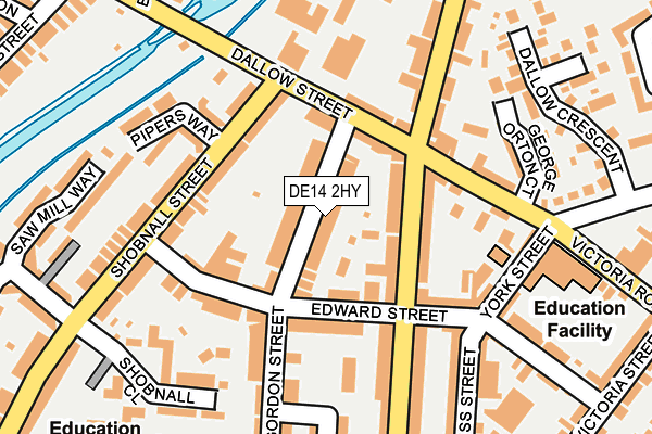 DE14 2HY map - OS OpenMap – Local (Ordnance Survey)