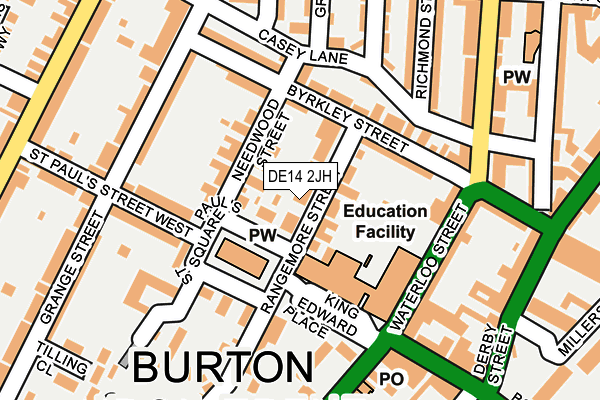 DE14 2JH map - OS OpenMap – Local (Ordnance Survey)