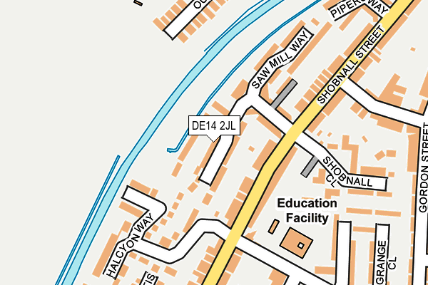 DE14 2JL map - OS OpenMap – Local (Ordnance Survey)