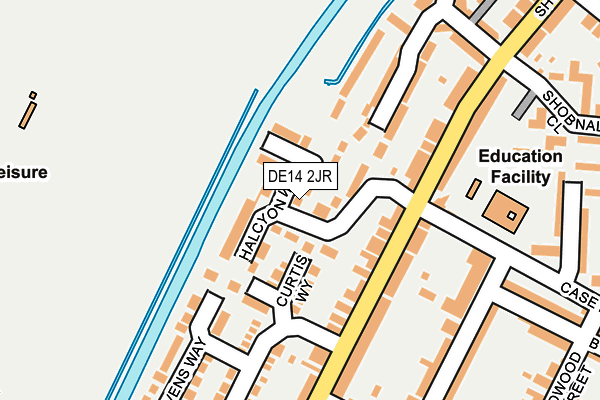 DE14 2JR map - OS OpenMap – Local (Ordnance Survey)