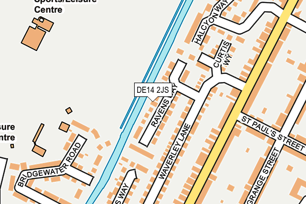 DE14 2JS map - OS OpenMap – Local (Ordnance Survey)