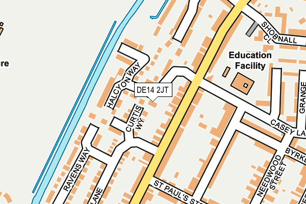 DE14 2JT map - OS OpenMap – Local (Ordnance Survey)