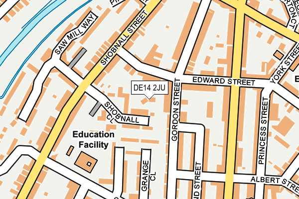 DE14 2JU map - OS OpenMap – Local (Ordnance Survey)