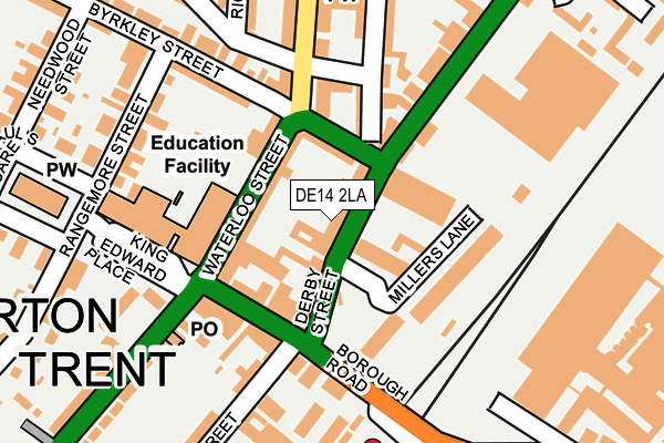 DE14 2LA map - OS OpenMap – Local (Ordnance Survey)