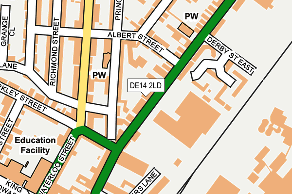 DE14 2LD map - OS OpenMap – Local (Ordnance Survey)