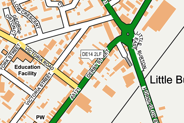 DE14 2LF map - OS OpenMap – Local (Ordnance Survey)