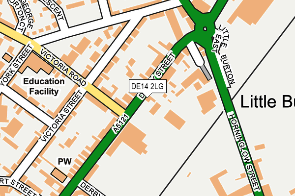 DE14 2LG map - OS OpenMap – Local (Ordnance Survey)