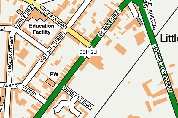 DE14 2LH map - OS OpenMap – Local (Ordnance Survey)