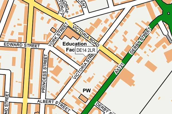 DE14 2LR map - OS OpenMap – Local (Ordnance Survey)