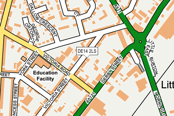 DE14 2LS map - OS OpenMap – Local (Ordnance Survey)