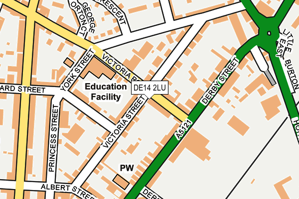 DE14 2LU map - OS OpenMap – Local (Ordnance Survey)
