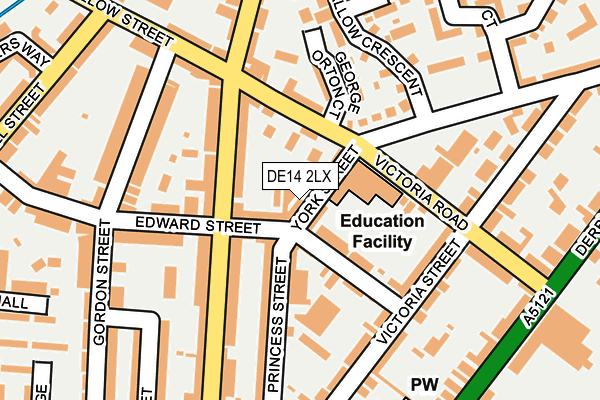 DE14 2LX map - OS OpenMap – Local (Ordnance Survey)
